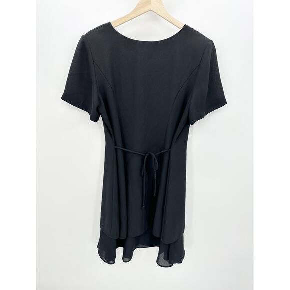 Randi May Collection Black Short Sleeve Mini Layered Dress Womens Size 8 - Picture 2 of 8